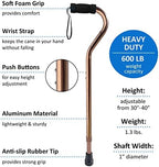 Sky Med Aluminum Lightweight Bariatric Heavy Duty Cane-600lbs Weight Capacity, for Women & Men, 1.3 lbs. Product Weight, Soft Hand Grip, Carrying Strap, Offset Handle