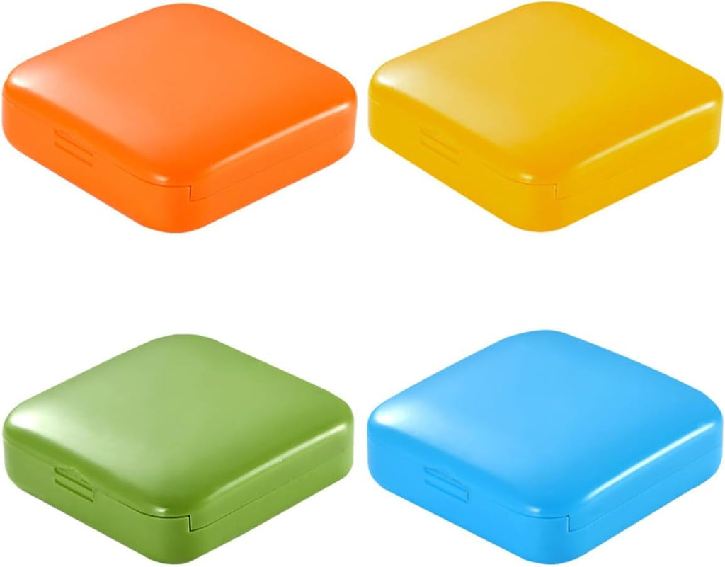 SHOWERORO 2-Grid Travel Pill Organizer 4pcs Medicine Storage Containers with Slide Lid, Portable Medication Holder for Supplements and Pills, Compact Daily Medicine Case for Travel