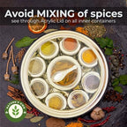 Nature's Own Spice Container - Masala Dabba with 9 Compartments | Stainless Steel Masala Box | Indian Spice Box with Transparent Lid | 8x8 Masala Organizer | Kitchen Storage for Spices and Herbs