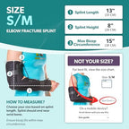 BraceAbility Elbow Immobilizer Brace | Removable Long Arm Cast and Soft Forearm Orthosis Splint for Broken Supracondylar, Distal Humerus, Proximal Ulna Fracture or Olecranon Bursitis (S/M)
