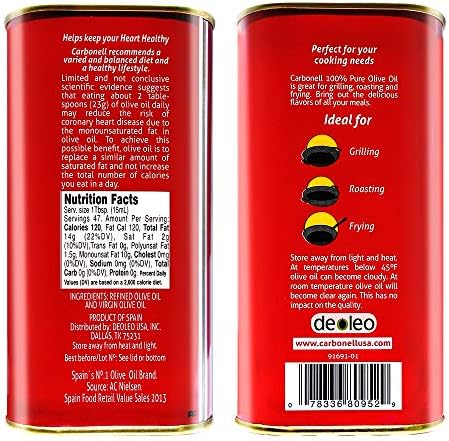 Carbonell - Pure Olive Oil - 24 Fluid Ounces Oz Tin