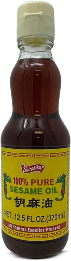 Shirakiku Pure Japanese Sesame Seed Oil - Premium, Low Carb, Cold Pressed and Rich Flavor Natural Sesame Seed Oil Bottle - Perfect for Authentic Oriental Asian Cuisine - 12.5 Fl Oz