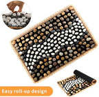 Pebbles Massage Mat, Reflexology Foot Massager, Cobblestones Foot Acupressure Pad for Tired Feet Relaxation (23.6"×15.7")