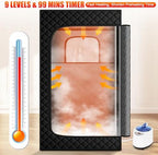 Upgraded Portable Sauna for Home，Relaxation, Steam Sauna for Home with Steamer, Remote Control, Folding Chair, 9 Levels
