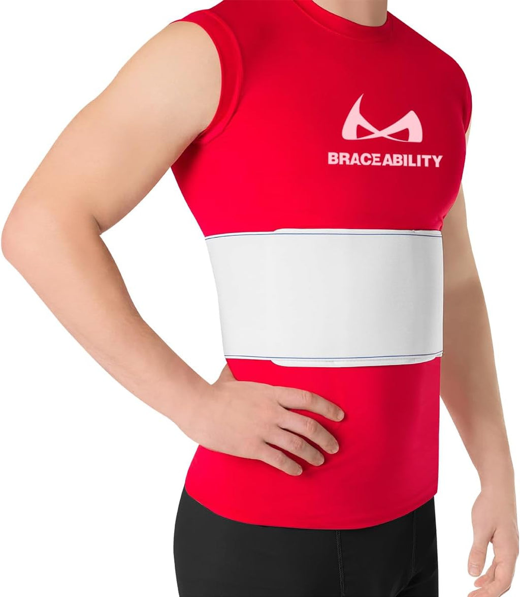 BraceAbility Rib Injury Binder Belt - Universal Brace for Men, Broken, Fractured, or Cracked Ribs, Cage Compression Wrap for Bruised Support, Sternum Injury Recovery (Fits 36”-58”)