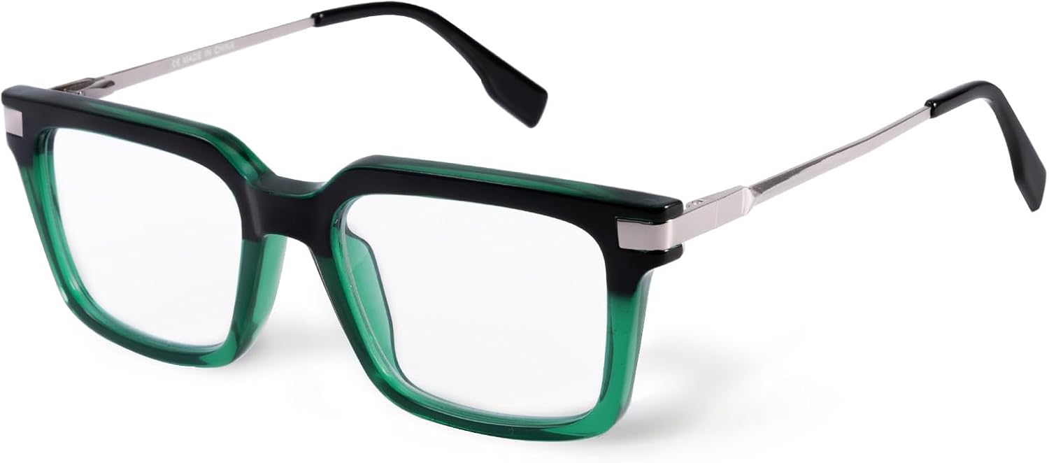 Reading Glasses for Men Women TR90 Frame Lightweight Blue Light Blocking Computer Readers with Metal Leg