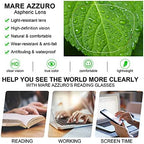 MARE AZZURO Square Reading Glasses Women Trendy Large Readers 1.0 1.5 2.0 2.5 3.0 3.5 (Coffee, 1.50)