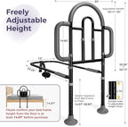 Bed Rails for Elderly Adults Safety, Adjustable Bed Assist Rail - Portable Bed Cane Supports 400 Lbs,ASTM Approved Bedside Safety & Stability for Seniors,for Bed Frames 14.57"-20.67"