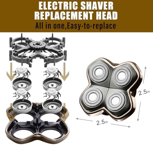 Shaver PRO 4 Head Replacement Blade Compatible with Skull Pitbull,Butterfly kiss pro & Palm Shavers,Electric Shaver & Head Shaver Blade for Bald Head Shavers for Men/Women (2 Pcs)