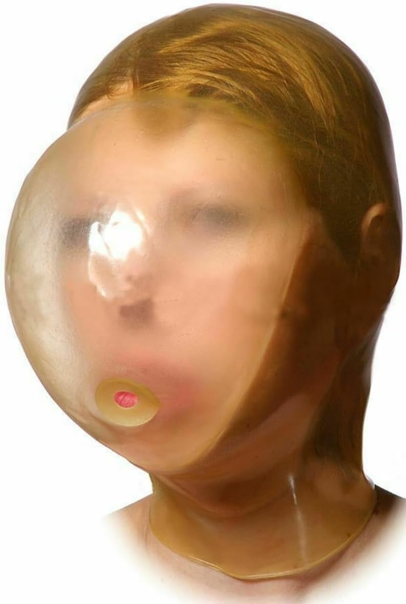 Seamless breath control hood Breath play latex mask Suffocating gummy rubber