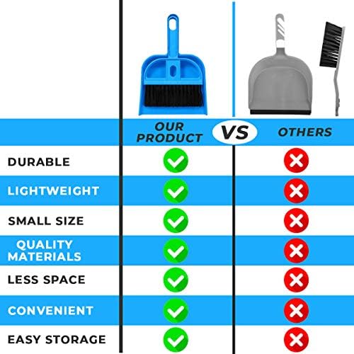 Mini Broom and Dustpan Set - Compact Cleaning Kit for Home, Car, Camping, Small Spaces, Pet Cleanup, and Travel - Durable Small Broom and Dustpan Set Mini - Rose Pink Broom