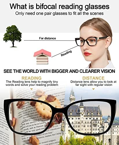 OCCI CHIARI Bifocal Reading Glasses Womens Blue light Blocking Readers 1.0 1.5 2.0 2.5 3.0 3.5