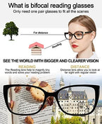 OCCI CHIARI Bifocal Reading Glasses Womens Blue light Blocking Readers 1.0 1.5 2.0 2.5 3.0 3.5