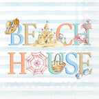 IHR Ideal Home Range Cocktail Napkins Disposable 3-Ply Paper Party Supplies, 5" x 5", Beach House, 20-Count