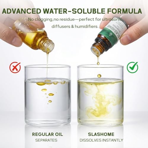 12 Pack Essential Oils for Diffusers for Home - Water Soluble Diffuser Oils Set for Humidifiers & Spa, Scented Oil with Wooden Gift Box for Women - Lavender, Peppermint, Sweet Orange, Tea Tree & More