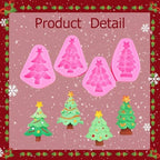 4 Pcs Christmas Tree Silicone Molds, Christmas Candy Silicone Molds, Reusable Cake Molds for Baking, Candy, Soap & Candle Making, Ice Cube, Clay, Chocolate Crafts