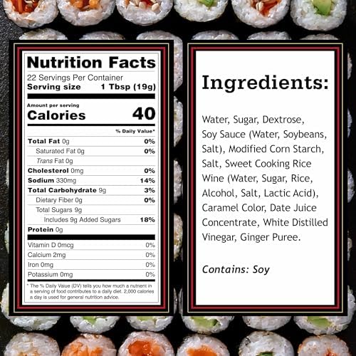 Otafuku Sushi Eel Sauce for Sushi Rolls, Japanese Unagi Sauce Gluten Free, 15 Oz