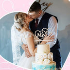 3 PCS Rustic Wooden Wedding Cake Topper Mr and Mrs, Bride and Groom Cake Topper Wedding Anniversary Bridal Shower, Engagement Party Decorations, Wedding Decoration, Perfect Keepsake