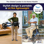 Drive Medical AeroWalk Ultra-Lite Rollator with Seat, Lightweight Adult Walkers with 4 Wheels, Folding Rolling Walker for Women, Men and Seniors, 15.2 Pounds, 23 Inch Seat Height, Blue