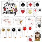 Rsstarxi Casino Party Cake Topper Decoration with Mini Slot Machine Poker Chips Cake Decoration for Las Vegas Casino Night Theme Birthday Party Cake Decorations Supplies