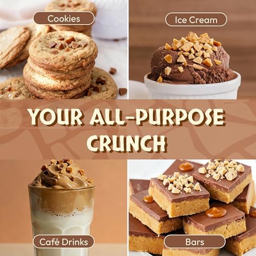 Snackathon Toffee Bits, Coarse Grind, 1.1 LB Bulk Resealable Bag, Sweet & Crunchy Butter Toffee Pieces for Ice Cream Topping, Baking & Desserts, Made in USA