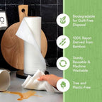Reusable Bamboo Paper Towels |Heavy Duty, Absorbent & Durable | Reusable Washable Paper Towels | FSC Certified | 100% Rayon Derived From Bamboo | Kitchen Towels | 20 Sheets, 12"x11" | 2 Rolls