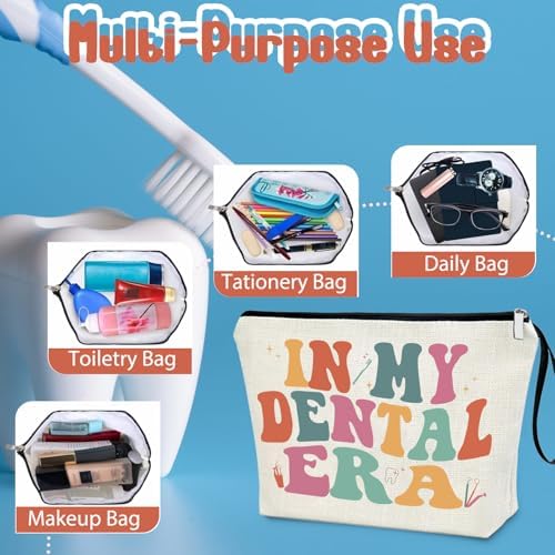 Dental Gifts Dentist Gift Dental Hygienist Gifts Dental Assistant Office Gifts Makeup Bag IN MY DENTAL ERA Singer Fans Dentist Accessories Cosmetic Zipper Pouch Teeth Care Gifts for Graduation Class