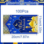 Rakuto Eid Mubarak Napkins Decorations, 100PCS Ramadan Disposable Paper Napkins Decorations for Home, Islamic Star Moon Themed Party Supplies for Home Weddings