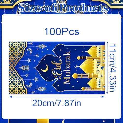 Rakuto Eid Mubarak Napkins Decorations, 100PCS Ramadan Disposable Paper Napkins Decorations for Home, Islamic Star Moon Themed Party Supplies for Home Weddings