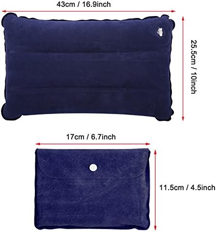 Inflatable Pillow, 2 Colors Portable Folding Casual Inflatable Air Pillow for Outdoor Travel Camping Climbing Hiking Backpacking (Navy Blue)