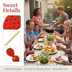 50PCS Strawberry Picks Toothpicks Cute Fruit Sticks and Dipping Skewers for Strawberries Fun Floral Cocktail Picks Plastic Stick Picks for Arrangements Wedding Party and Appetizer Use