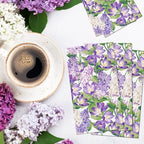 40Pcs Lilac Guest Napkins, Purple Floral Disposable Paper Napkins with Violet Bellflowers & Lilac Blossom Patterns, 4.5x8 Inch for Wedding, Bridal Shower, Afternoon Tea, Bathroom, Garden Party