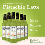 Jordan's Skinny Mixes Syrups Sugar Free Coffee Syrup, Pistachio Flavor Drink Mix, Zero Calorie Flavoring for Chai Latte, Protein Shake, Food & More, Gluten Free, Keto Friendly, 25.4 Fl Oz (Pack of 6)