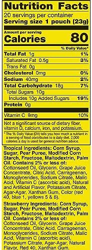 Gushers Fruit Flavored Snacks, Tropical and Strawberry Flavors, Family Pack, 20 Ct, 16 oz (Pack of 2)