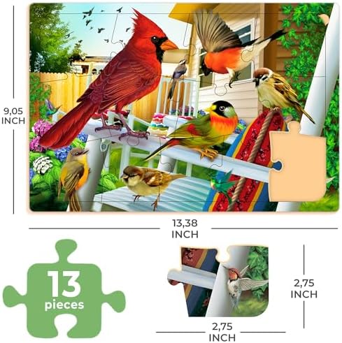QUOKKA 13 Piece Dementia Activities for Adults - 3 Set Dementia Puzzles for Elderly - Large Piece Gifts Products for Seniors - Alzheimers Jigsaw Puzzle Games for Adults with Birds and Cats
