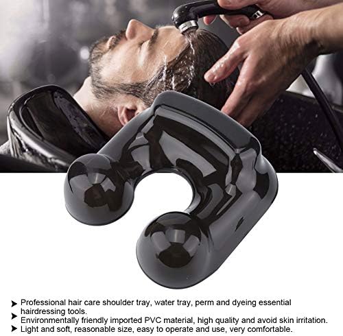 Portable Shampoo Bowl, Large Neck Tray Salon Cutting and Styling Hair Hairdresser Beauty Shoulder Spill Free Perm Container Clothing Protector Hairdressing Hair Color Neck Tray Perm(Transparent black)