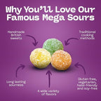 Barnetts - Mega Sour Candy Fruits 250g - Trendy Sweet Bags - Traditionally Handmade Sweets - Sour Coating Lasts 20 Seconds - Candies for Party Bag, Gift Hamper, or Hamper Box
