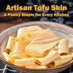Dried Tofu Skin, 240g/8.47oz Handmade Bean Curd Sheets, Special Youdoupi Soy Products, dry goods specialty snacks for Hot Pot Cold Vegetable Stir Fry 豆腐皮 (Pack of 2)