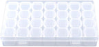 Pill Organizer - Medicine Organizer - Vitamin Organizer - Plastic - Clear - 28 Slots - Adjustable Jewelry Storage Box Container