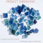 Erliway Natural Blue Fluorite Octahedron Stones 0.8-0.9'' Raw Rough Fluorite Gemstone Crystal Quartz Gemstone Rhombus Crystals for Fountain Home Decoration Reiki Chakra Meditation