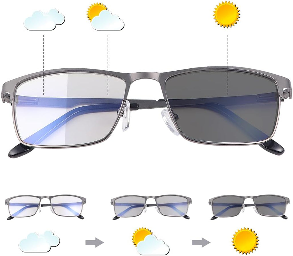 MIRYEA Blue Light Blocking Glasses UV400 Sunglasses Computer Gaming Eyeglasses Eye Protection Metal Eyewear for Men and Women
