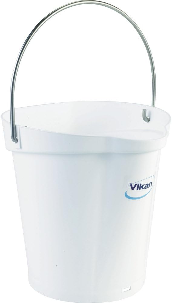 Vikan 56885 Pail,1.5 gal.,PP/SS,White