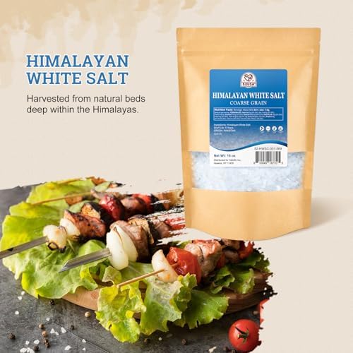 52USA Himalayan White Salt, Coarse Salt 16 oz (1 Pound), Salt for Grinder Refill, Non-GMO, All Natural Sea Salt, Kosher Salt (Pack of 1)