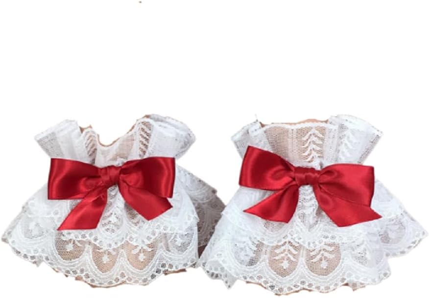 Cute Lolita Lace Hand Sleeve Wrist Cuffs Ruffled Floral Lace Elastic Bowknot Bracelet Wedding Cosplay Party Jewelry Accessories for Women Men