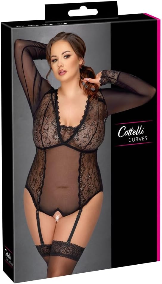 Cottelli CURVES Lace Body XXL Lingerie, Black, Women