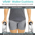 Vive Walker Handle Cushions - Padded Hand Covers - Soft Cushion Padding Medical for Folding Rolling Wheelchair, Rollator Handle, Senior, Elderly Grippers - Crutch Handle Pad Grips - Mobility Aid