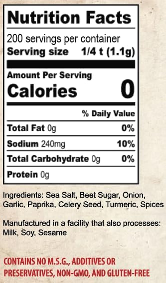 Dad's Seasonings Classic American Seasoning Salt, All-Purpose BBQ Rub – Sea Salt, Garlic, Onion, Paprika, Turmeric - Great for Steak, Chicken, Burgers, Fries, Veggies - Made in USA (6.5oz)