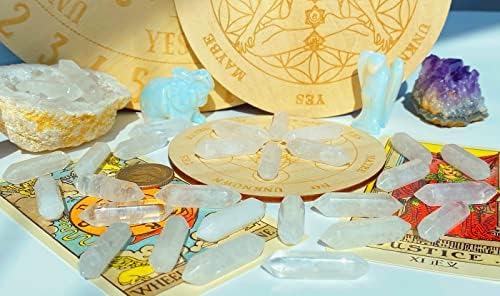 10 PCS Clear Quartz Healing Crystals Wands Polished Tumbled Stones Bulk Natural Hexagonal Pointed Reiki Energy Balancing Meditation Therapy Chakra Wand Set Christmas Gift Stocking Stuffers