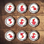 24 Red Dragon Cupcake Toppers, Edible Dragon Birthday Party Decorations, Dragon Cake Topper, Dragon Decorations, Dragons Theme Edible Cupcake Toppers - Stand Up Discs Wafer Cake Decorations