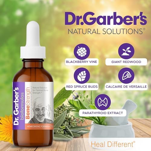 Dr. Garber's Natural Solutions Bone Strength Oral Drops-Gemmotherapy Liquid Supplement | Improve Bone Strength & Density, Restore & Maintain Bone Health & Better Absorption of Calcium & Vitamin D-60ml